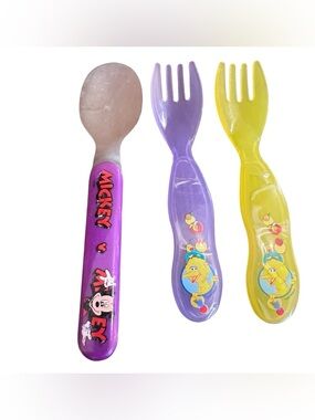 Mickey & Sesame Street Kids Utensil Set - Purple, Lavender, Yellow